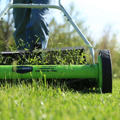 Greenworks 20-Inch 5-Blade Push Reel Lawn Mower with Grass Catcher 25072   550250768